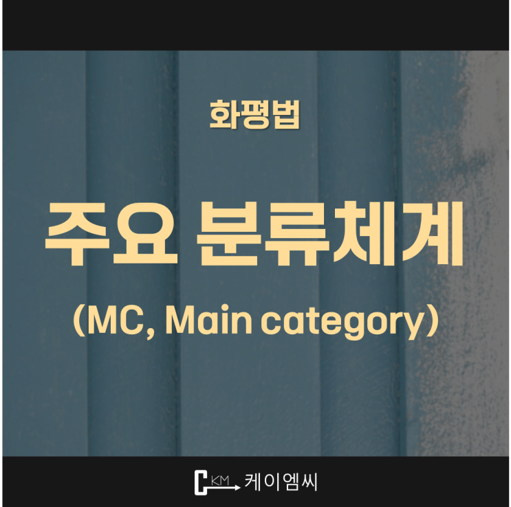  주요 분류체계(MC, Main category)