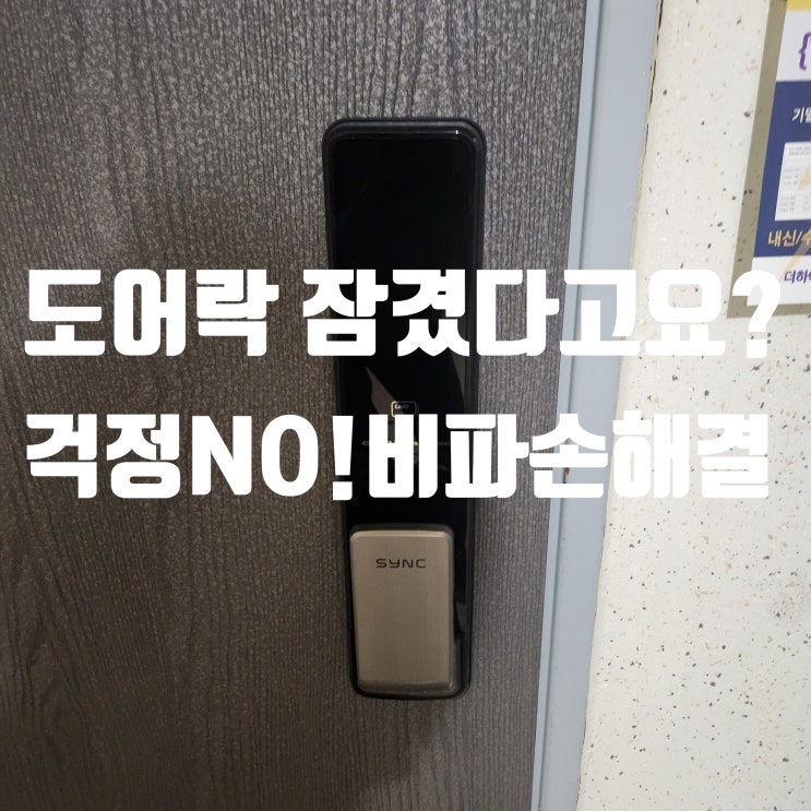  도어락 잠겼을때 비밀번호 분실, 오류 파손 없이 열기 해결 고양시 일산