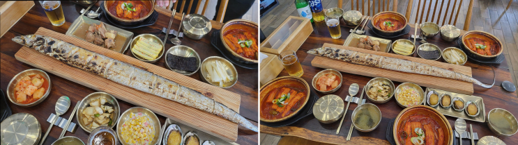  제주공항근처에서 순살갈치조림을 맛본 후 만족감에 젖다