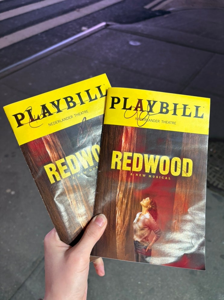  [미국 동부여행] 뉴욕 브로드웨이 신상 뮤지컬 레드우드 Redwood 이디나 멘젤 실물 영접 후기 (ft. 티켓 극장 당일 구매, 배우 퇴근길 배웅하기)