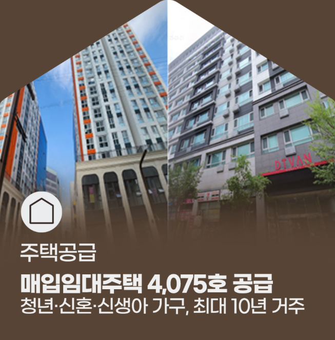  매입임대주택 청년 신혼 신생아 가구 저렴한 임대료 최대 10년 거주