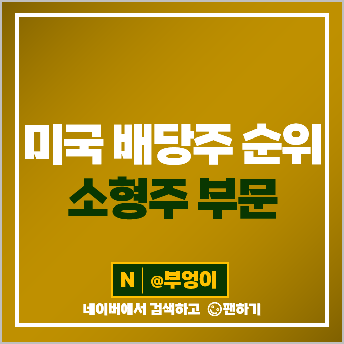 미국 배당주 순위 : 소형주 고배당주 배당금 높은 주식 미국 배당주 순위 : 소형주 고배당주 배당금 높은 주식