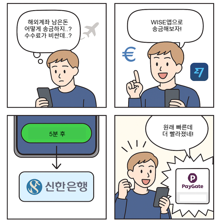  해외에서 신한은행 송금 WISE앱 더 빨라진 속도, 추천인 링크