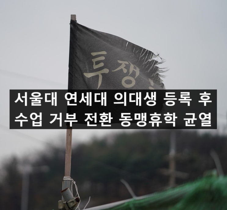 <b>서울대 연세대 의대생 등록</b> 후 수업 거부 전환 동맹휴학 균열