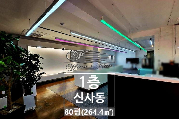  트렌디한 노출천장 무권리 1층 신사동 상가 사무실 임대