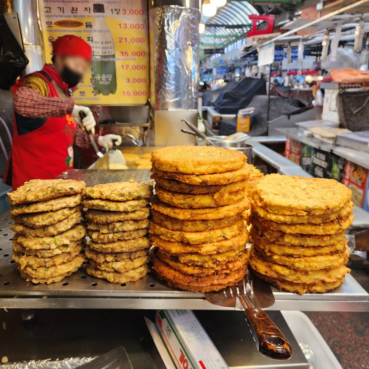  서울 광장시장 먹거리 맛집 원조순희네빈대떡 찹쌀꽈배기