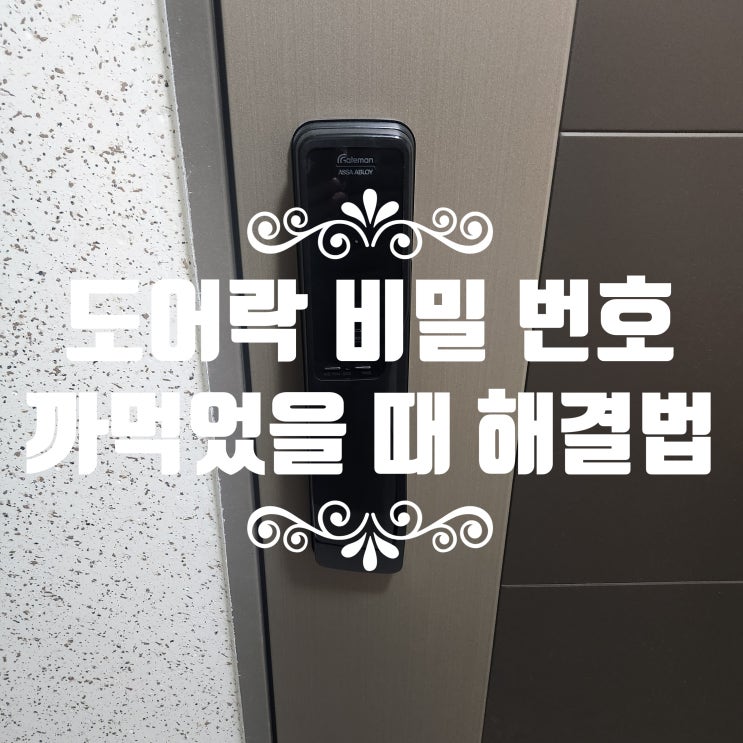  도어락 비번 까먹었을때 스스로 해결 가능할까요? 김포 구래동열쇠