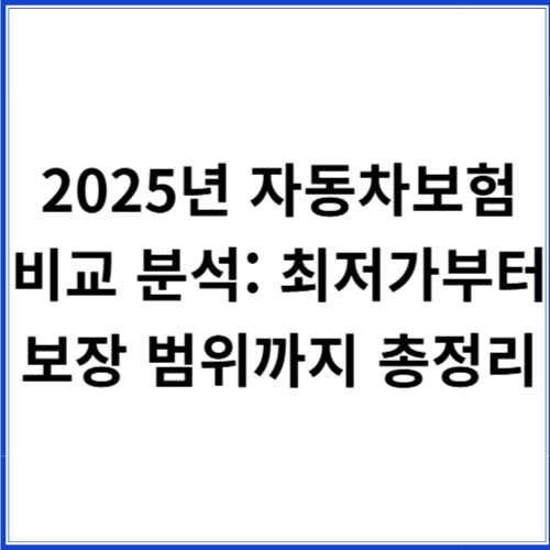 2025년 자동차보험 비교 분석 최저가부터 보장 범위까지 총정리(보험사별 보험료, 형사합의금) 2025년 자동차보험 비교 분석 최저가부터 보장 범위까지 총정리(보험사별 보험료, 형사합의금)