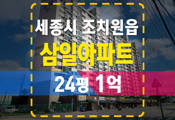  세종시 조치원읍 삼일아파트 24평 1억 법원경매