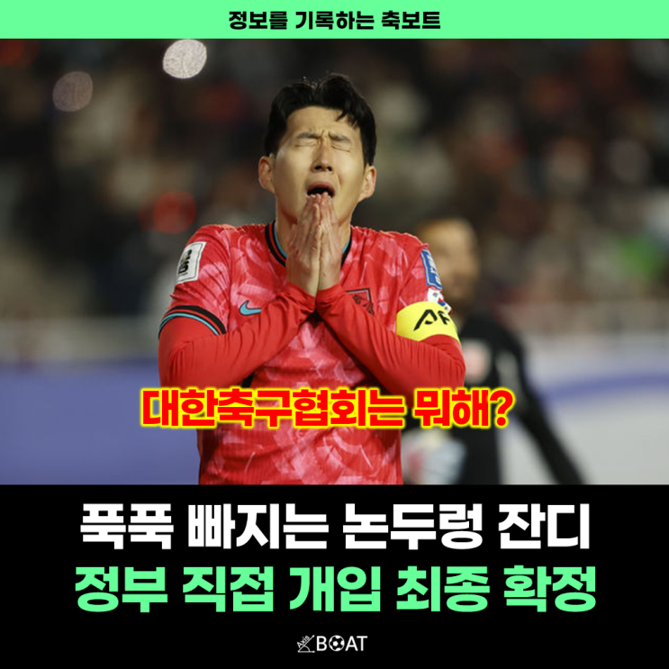 한국 축구장 논두렁 잔디 정부 개입 