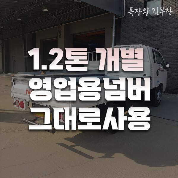 1톤영업용번호판 시세 알아보지 말고 1.2톤 개별넘버 그대로 쓰기