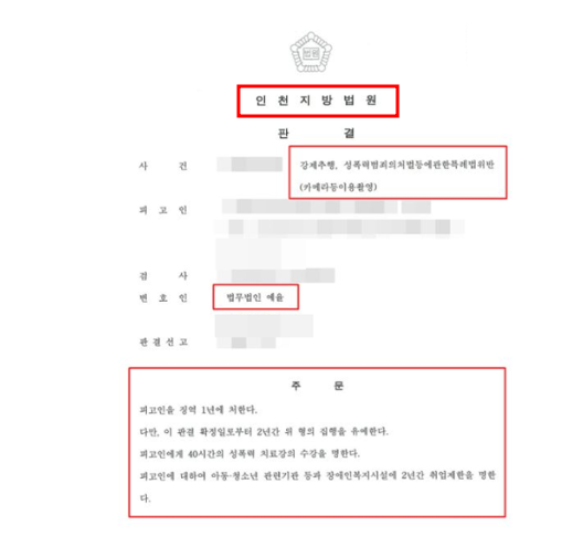 인천지방법원변호사 성범죄 불송치  00기억하세요 관련 사진
