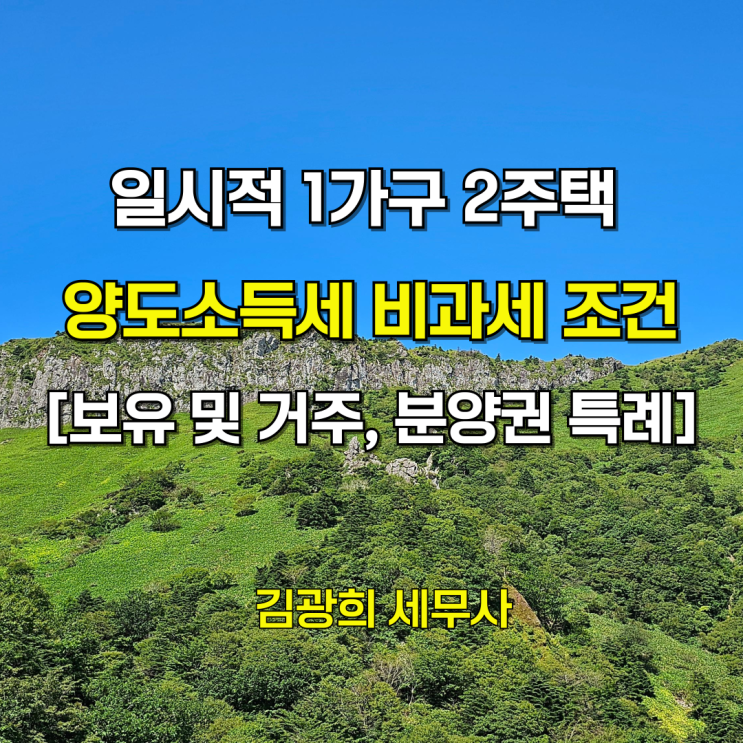 일시적 1가구 2주택 양도소득세 비과세 조건[1주택 1분양권 비과세 특례]