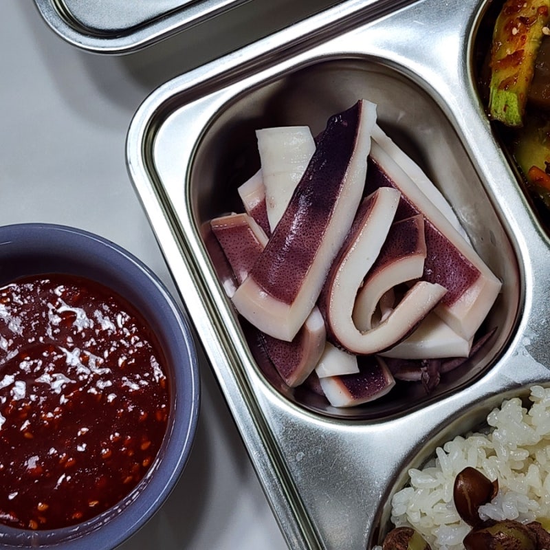 생물 오징어 숙회 데치기 오징어 데치기 시간 몇분 초장 맛있는 초고추장 만들기