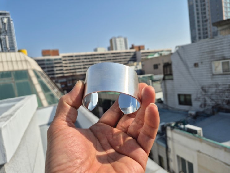 999 실버 와이드 40mm 빅 사이즈 큰 뱅글 팔찌 제작