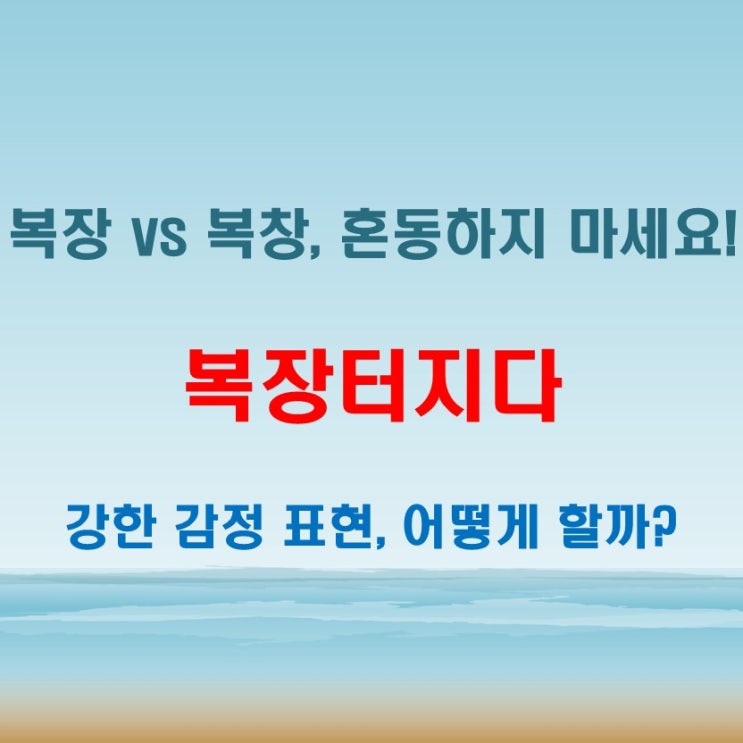  복장터지다 복창터지다 구분법과 쓰임새 총정리