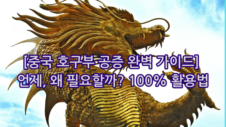  [중국 호구부 공증 완벽 가이드] 언제, 왜 필요할까? 100% 활용법