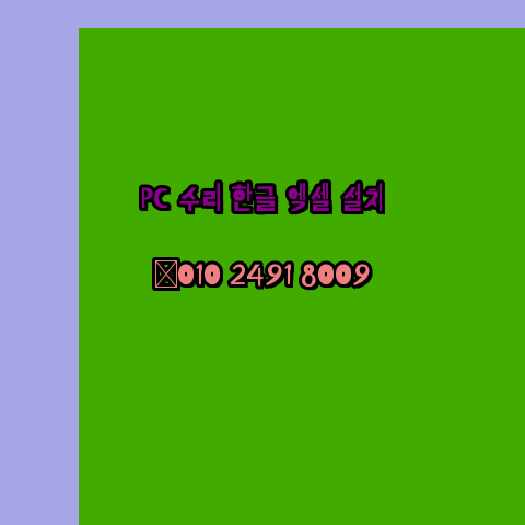  장성 프로그램설치 24시 한글 설치 엑셀 설치 캐드 설치