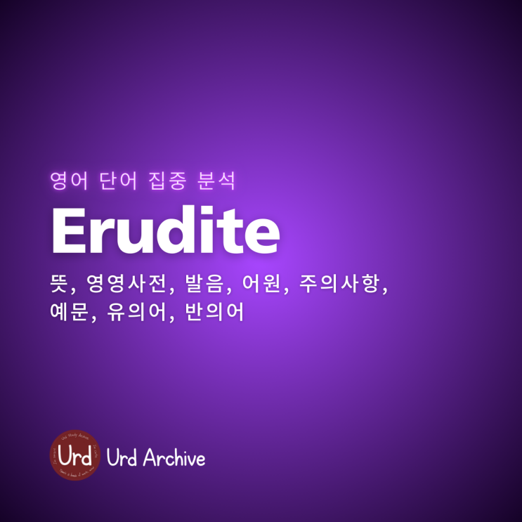  Erudite 영어 단어 집중 분석