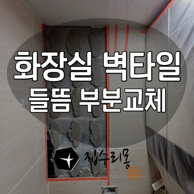 화장실 벽타일 들뜸 부분교체 크랙복원으로 비용절감
