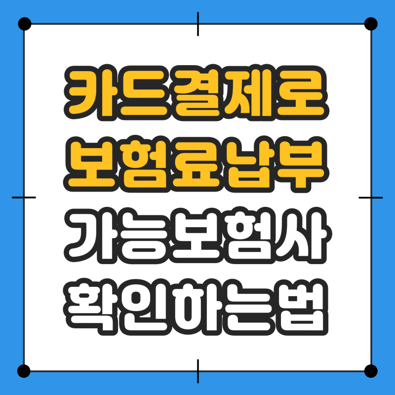 신용카드로 보험료 카드납부 가능한지 확인하는 방법!