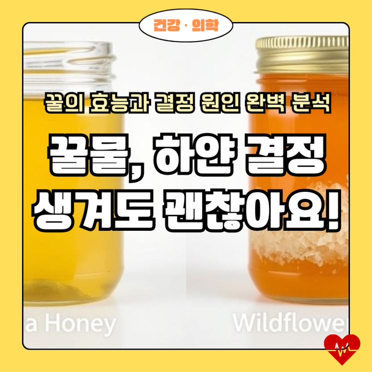  환절기 기침 완화 꿀물, 하얀 결정 생겨도 괜찮아요! 꿀의 효능과 결정 원인 완벽 분석