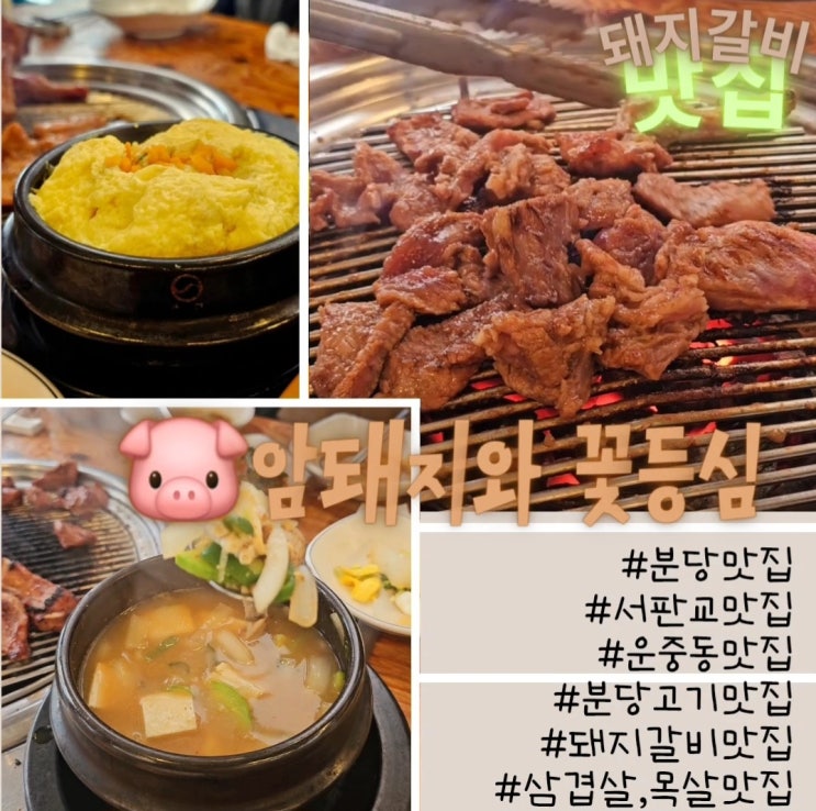  분당 서판교 운중동 암돼지와 꽃등심