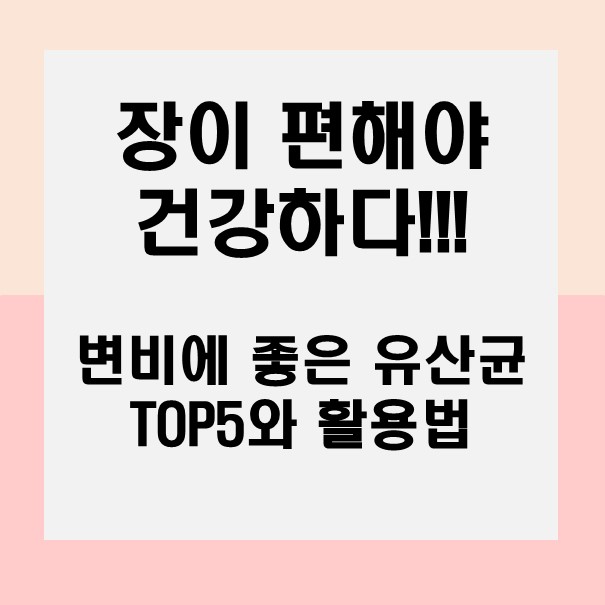  장이 편해야 건강하다! 변비에 좋은 유산균 TOP5와 활용법