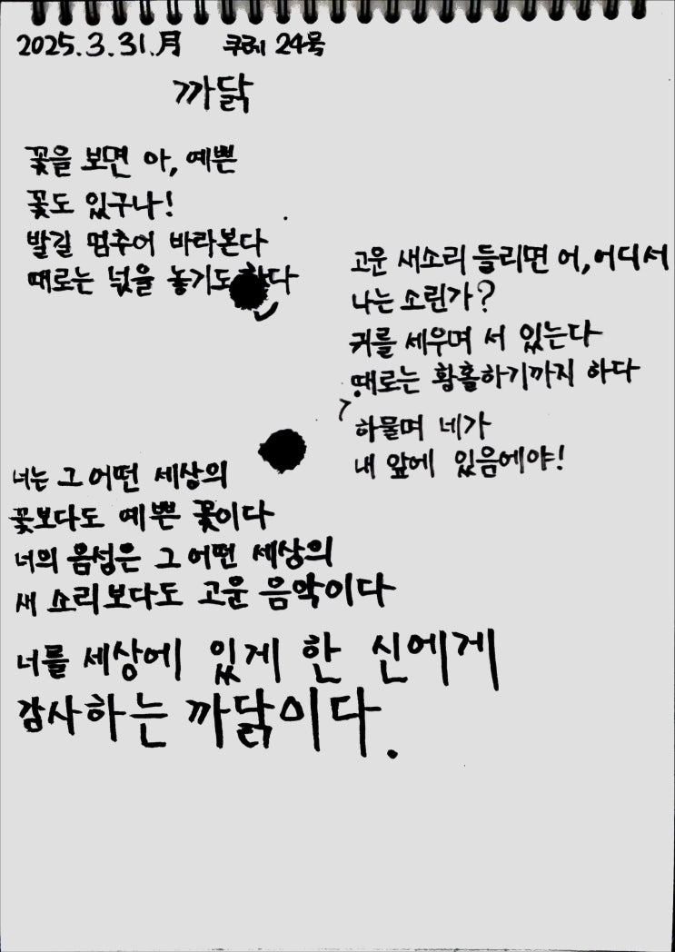  [필사] 까닭-나태주