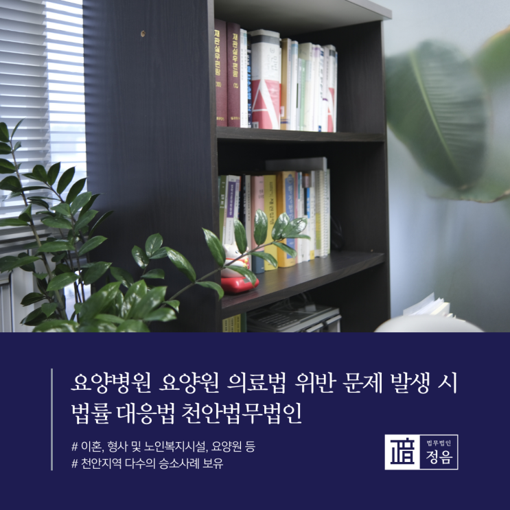  요양병원 요양원 의료법 위반 문제 발생 시 법률 대응법 천안법무법인
