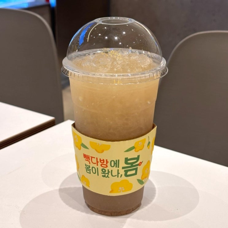  빽다방 식혜_간얼음이 기본 옵션인 빽다방 달달한 음료 추천 내돈내산 리뷰