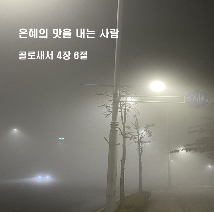  은혜의 맛을 내는 사람 골로새서 4장 6절