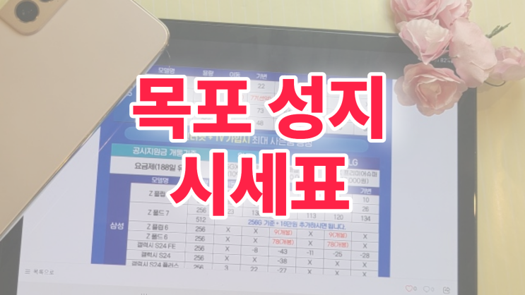  목포 휴대폰 성지 시세표 핸드폰 당일 할인 정보