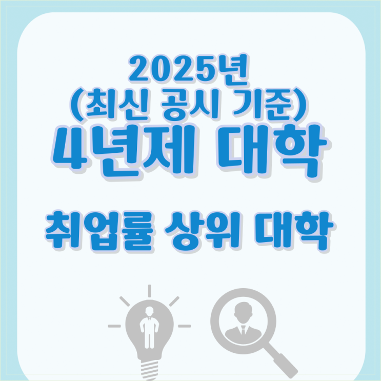  2025년(최신 공시 기준) 4년제 대학 취업률 상위 대학