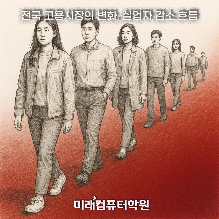  전국 시도 교육정도별 실업자 수 변화 (2017~2024)와 국비지원 취업