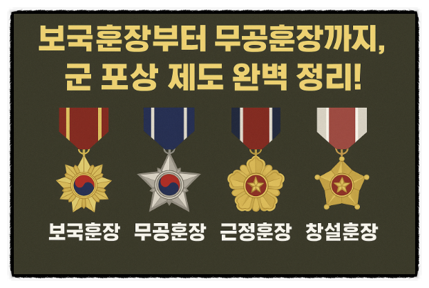 군대 훈장 종류와 포상 제도 총정리 | 보국훈장부터 무공훈장까지