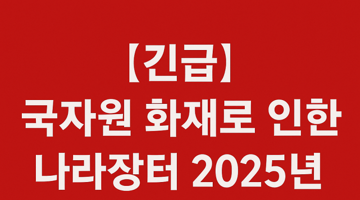  [긴급] 국자원 화재로 인한 나라장터 2025년 우수제품 지정계획 변경 공고 안내