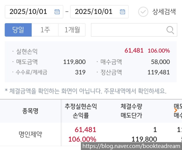  [IPO] 명인제약 공모주 상장일 매도 후기 - 추석 떡값 감사합니다!