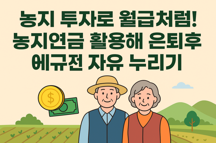  농지 투자로 월급처럼! 농지연금 활용해 은퇴 후에도 경제적 자유 누리기[농지연금]