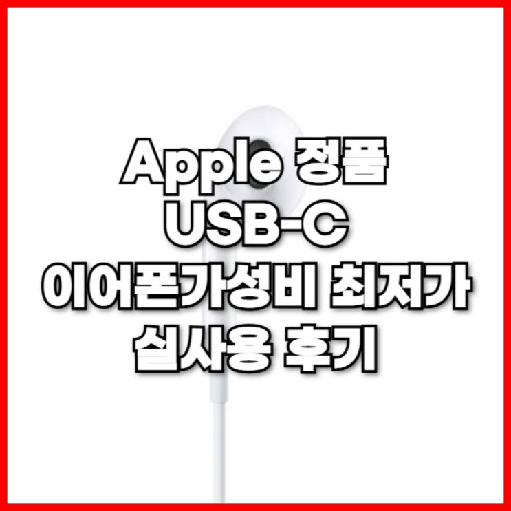  Apple 정품 USB-C 이어폰, 가성비 최저가 실사용 후기