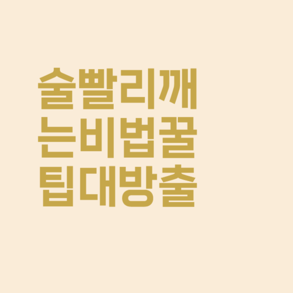  술 빨리 깨는 법 이대로만 따라 해보세요!