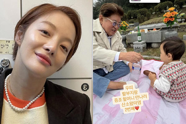  “황보라, 김용건·아들과 함께한 성묘 현장 공개…정겨움 가득”