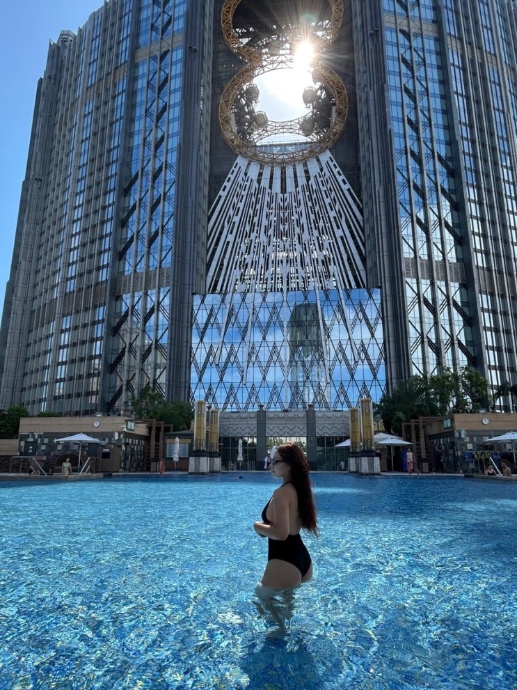  마카오 호텔 수영장, 스튜디오시티 워터파크보다 더 좋았던 야외 수영장
