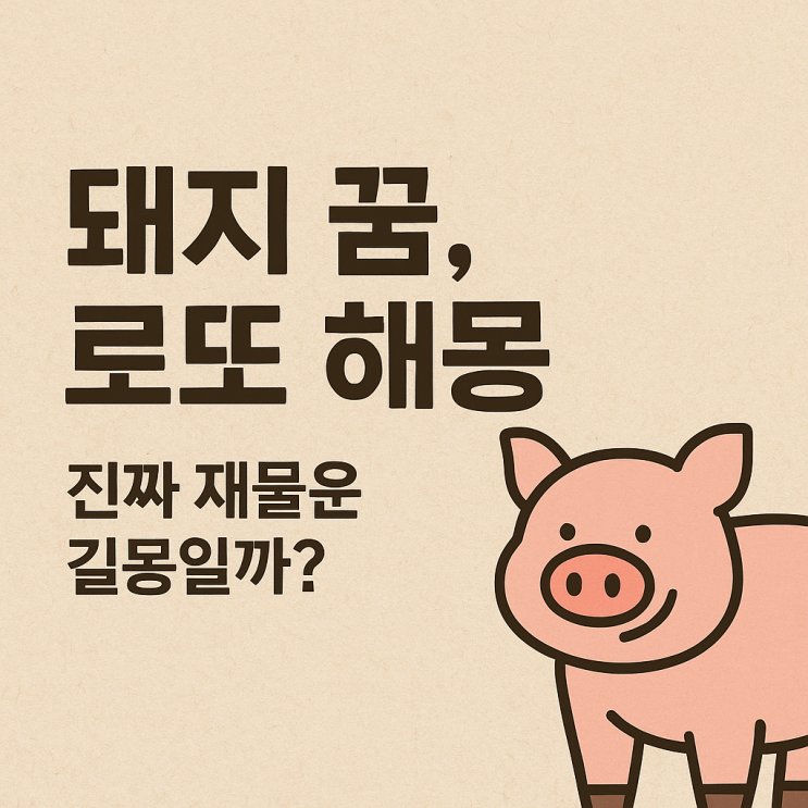  돼지꿈 로또 해몽 재물운 길몽일까?