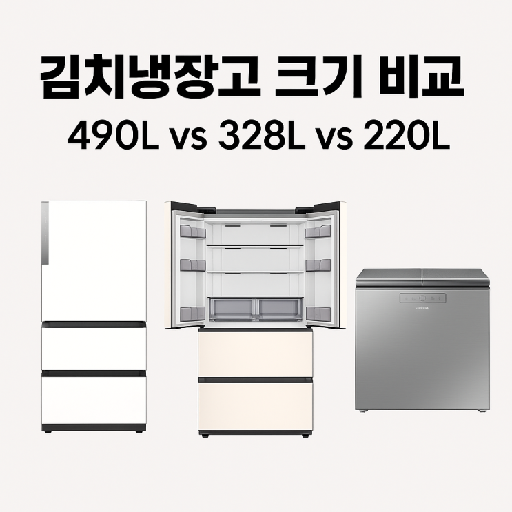  김치냉장고 크기 비교 삼성 비스포크 4도어 3도어 2도어