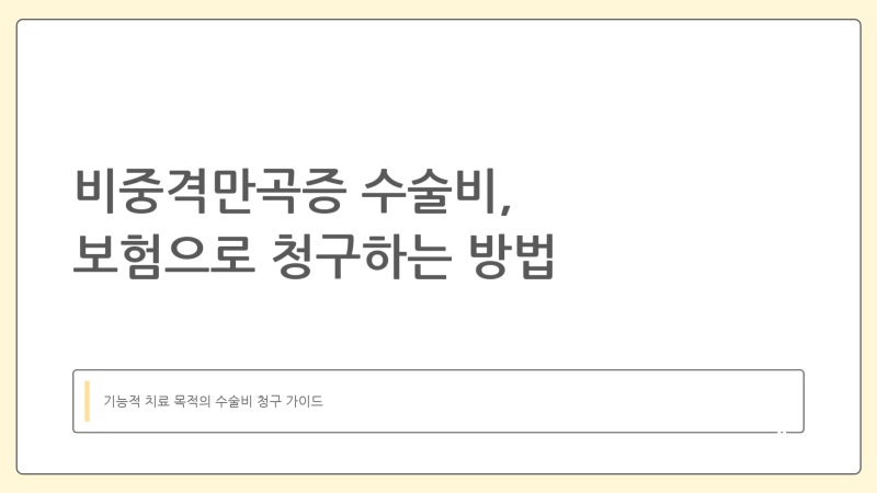 비중격만곡증 수술비, 보험으로 수월하게 청구하는 방법