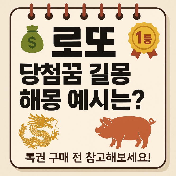  로또 1등 당첨꿈 길몽 해몽 예시는?