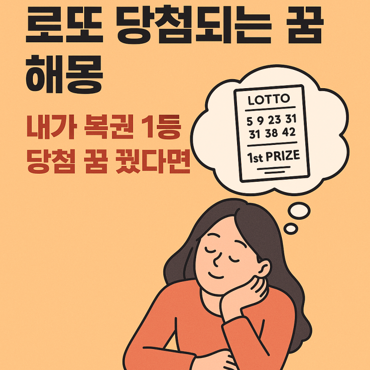  로또 당첨되는 꿈 해몽 내가 복권 1등 당첨꿈 꿨다면?