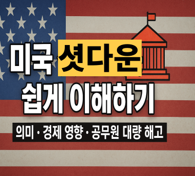 <b>미국 셧다운</b> 뜻 : 공무원 대량 <b>해고</b>, 경제 영향 쉽게 이해하기