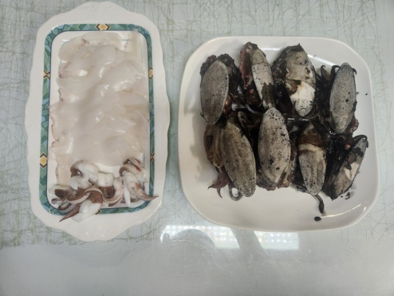 갑오징어 요리 갑오징어 회, 갑오징어 통찜